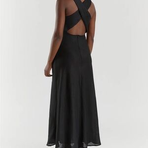 Black linen maxi dress